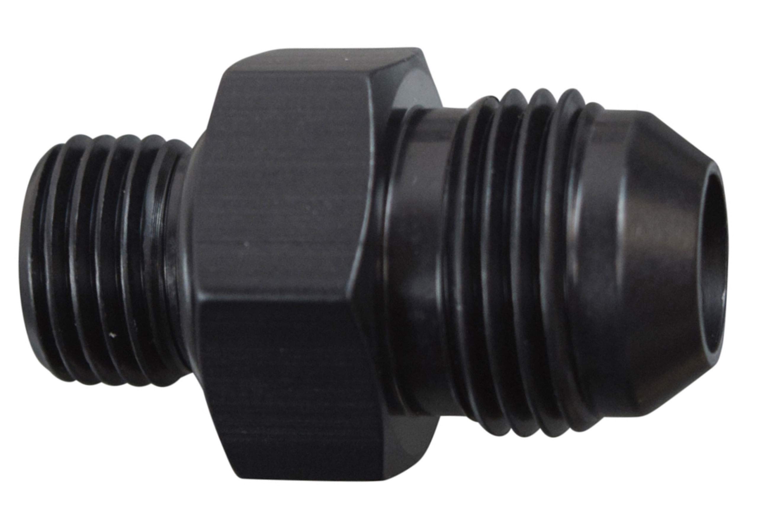 ICT Billet -8AN Flare to 6 Oring ORB Male Fuel Pump Rail Adapter Fitting Flare Hose Plumbing Oil Straight Thread Regulator Port Fluid End Black Anodized F08AN060R - Image 4